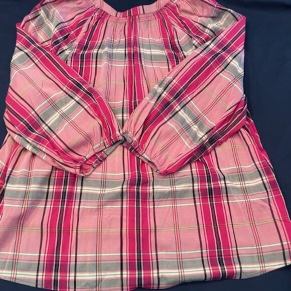 Pink Plaid Casual Top - Crown & Ivy - Picture 2 of 3